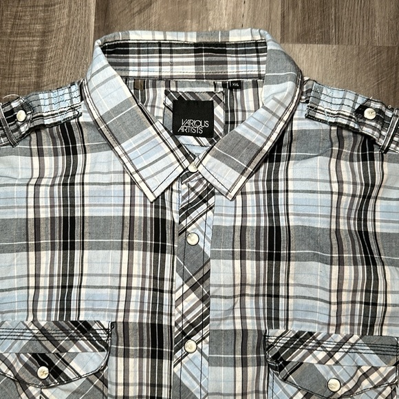 Various Artists Short Sleeve Peal Snap Button - 2XL - Picture 6 of 7